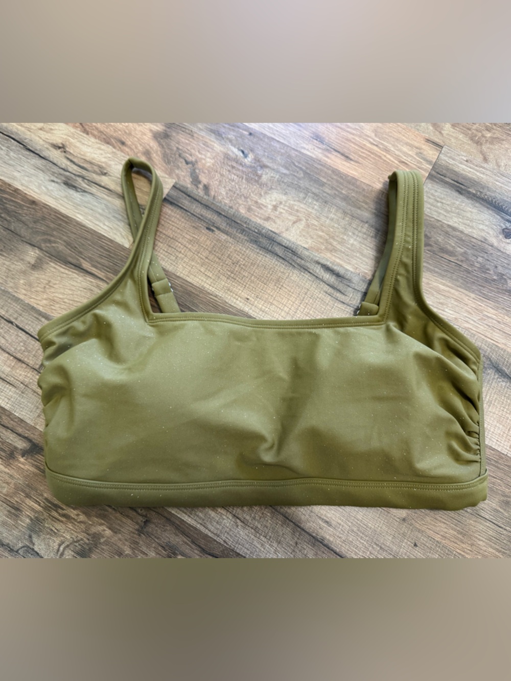Xhilaration Olive Green Metallic Sparkle Bralette Bikini Top
